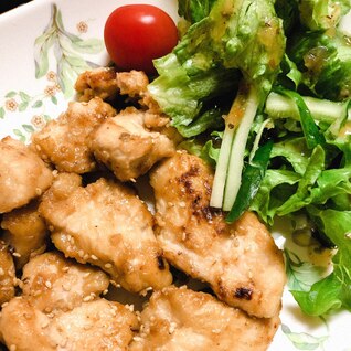 鶏胸肉の味噌マヨ炒め